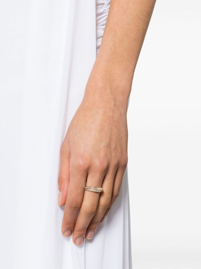 18k Yellow Gold Crescent Diamond Ring