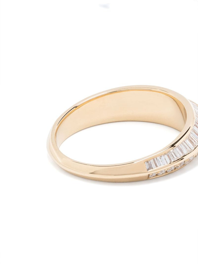18k Yellow Gold Crescent Diamond Ring