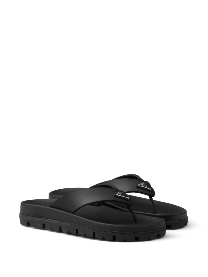 Black Rubber Thong Sandals