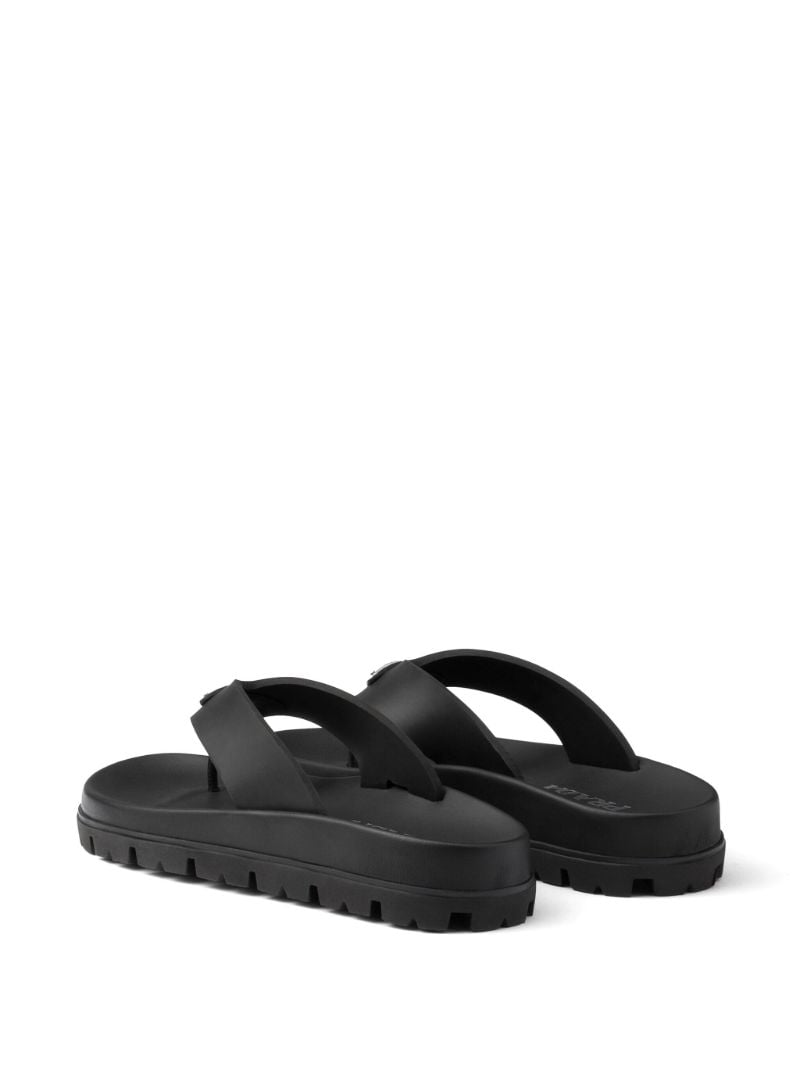 Black Rubber Thong Sandals