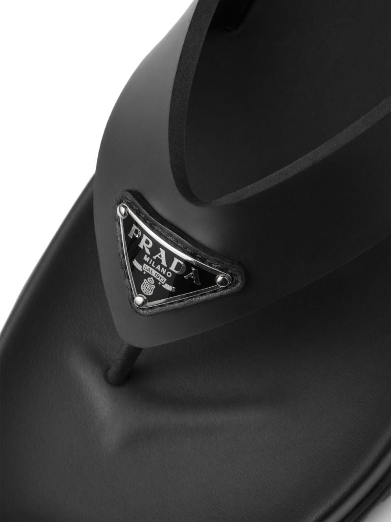 Black Rubber Thong Sandals