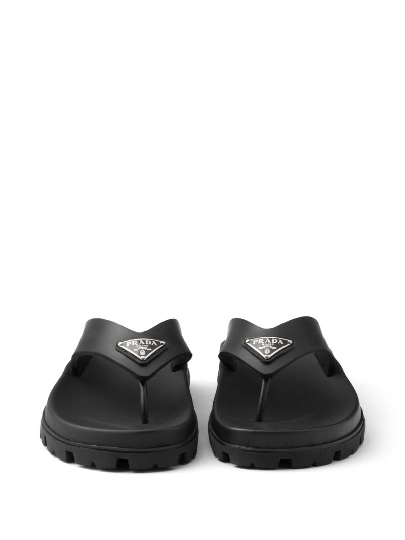 Black Rubber Thong Sandals