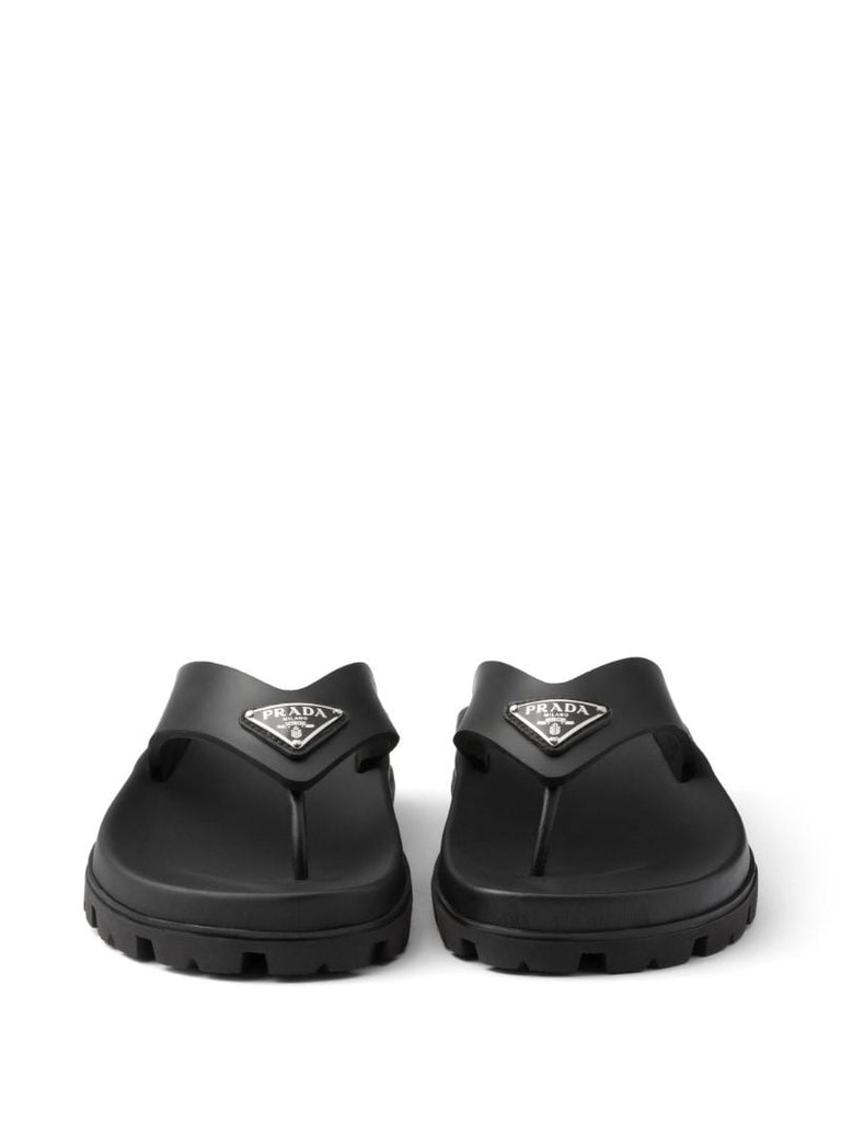 Black Rubber Thong Sandals
