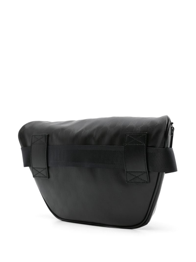 Black Gg Crystal Leather Belt Bag