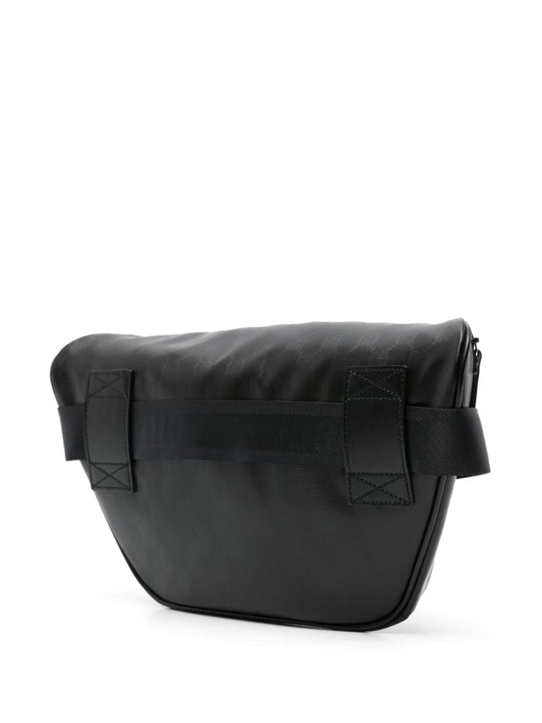 Black Gg Crystal Leather Belt Bag