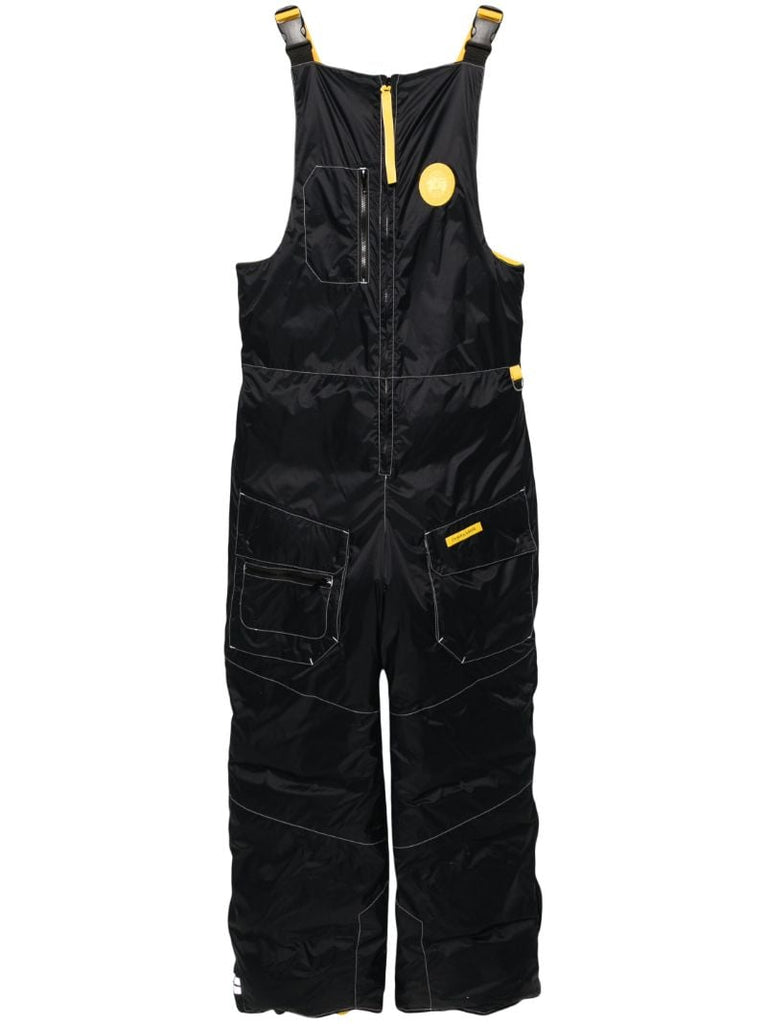 Black Wild Brick Padded Ski Overalls