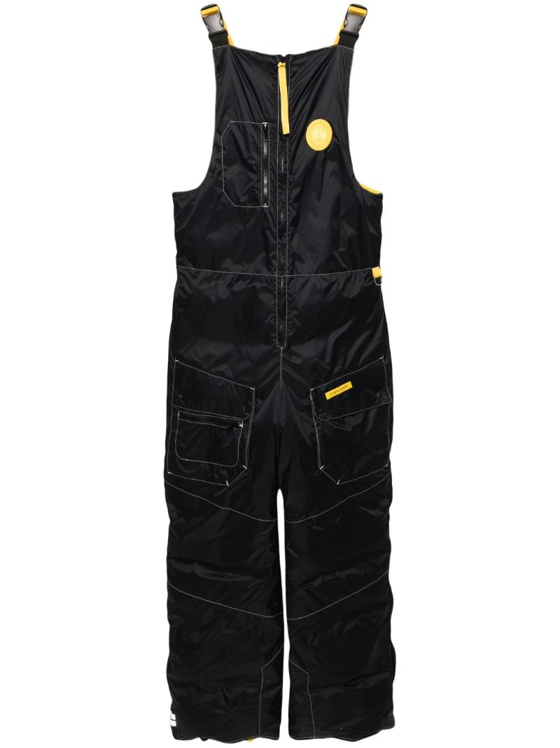 Black Wild Brick Padded Ski Overalls