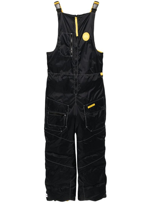 Black Wild Brick Padded Ski Overalls