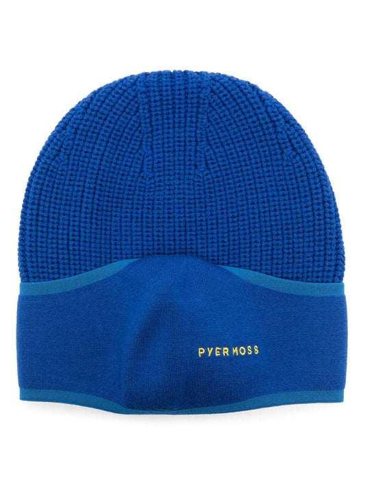 X Pyer Moss Blue Wool Beanie