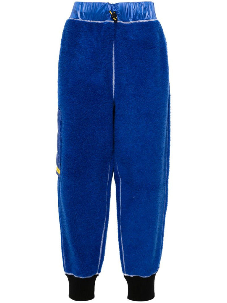 Blue Fleece Tapered Cargo Trousers