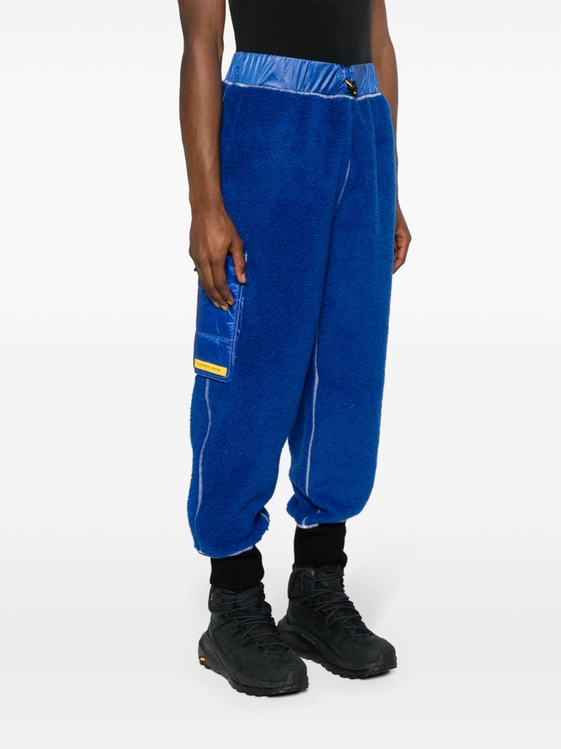 Blue Fleece Tapered Cargo Trousers