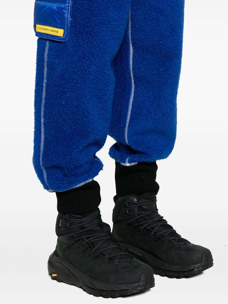 Blue Fleece Tapered Cargo Trousers