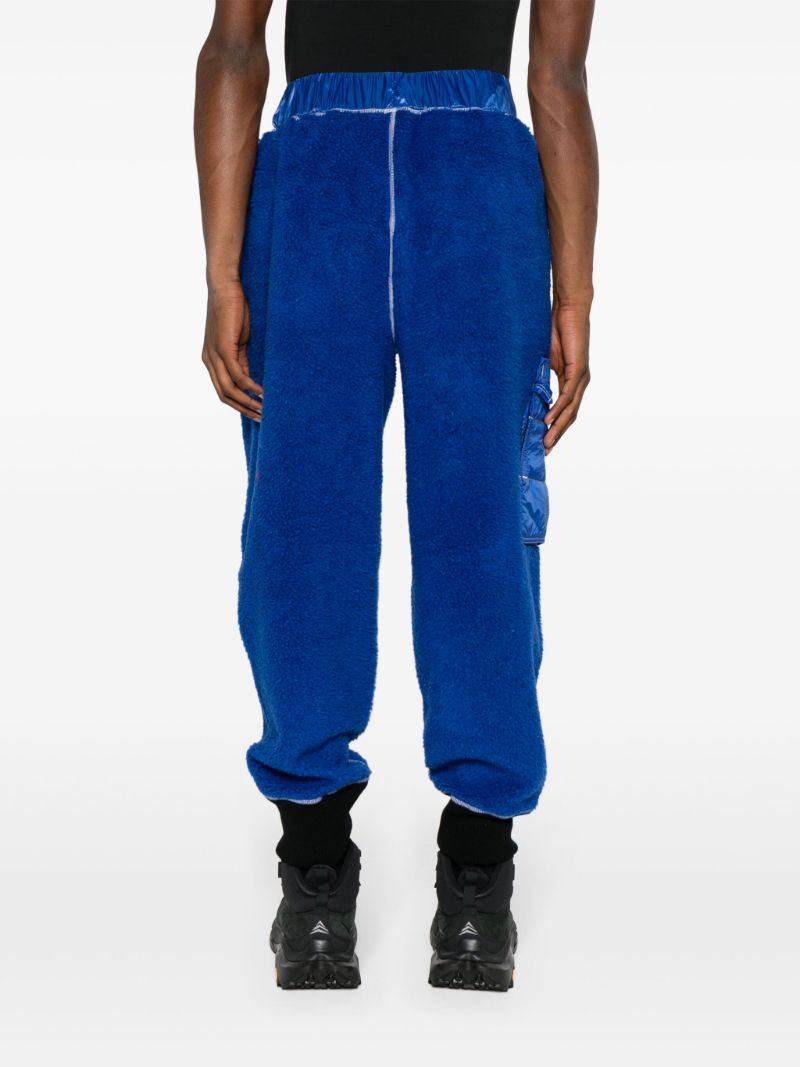 Blue Fleece Tapered Cargo Trousers