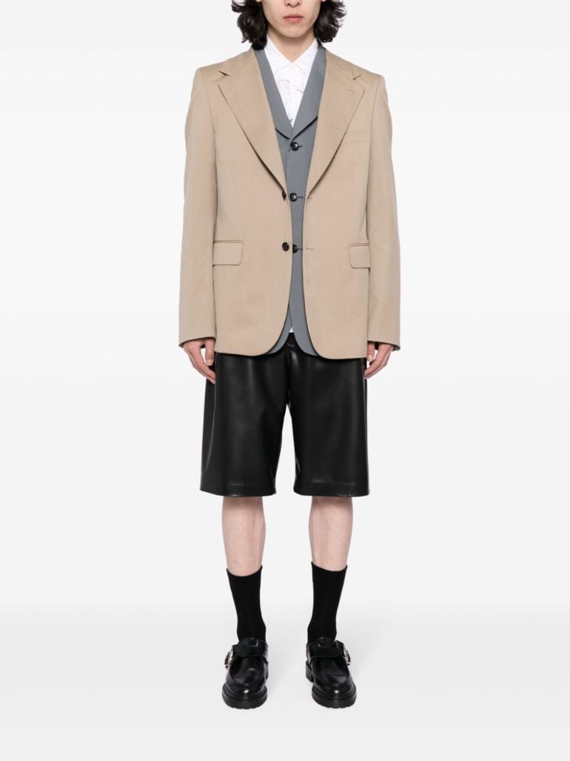 Neutral Layered Wool Blazer