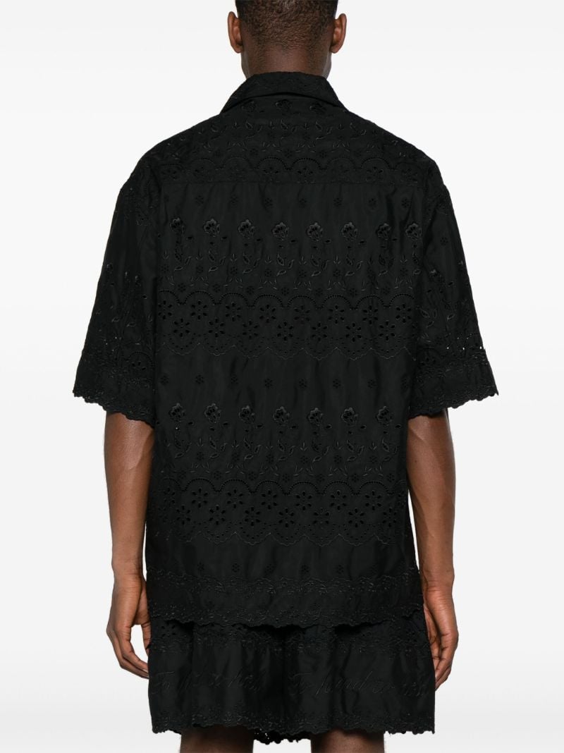 Black Broderie Anglaise Cotton Shirt
