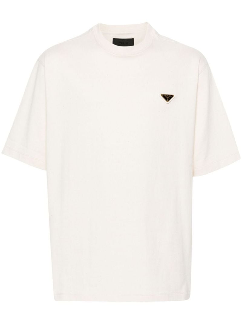 White Triangle-logo Cotton T-shirt