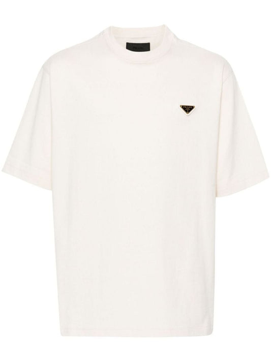 White Triangle-logo Cotton T-shirt