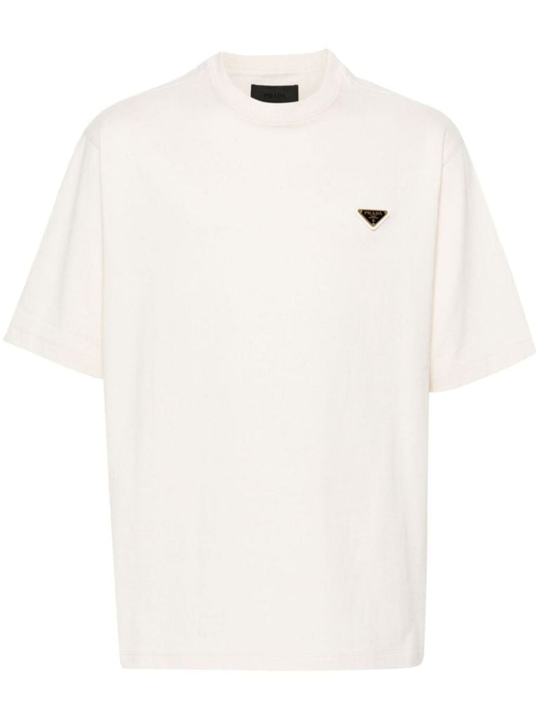 White Triangle-logo Cotton T-shirt