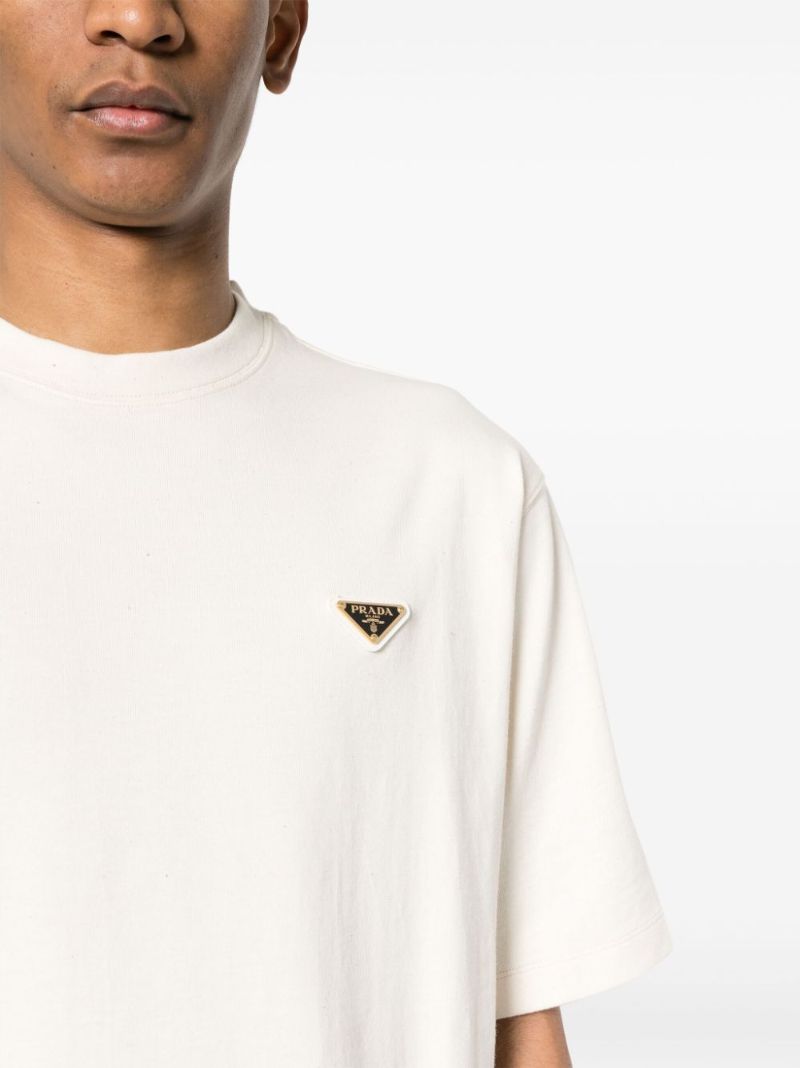 White Triangle-logo Cotton T-shirt