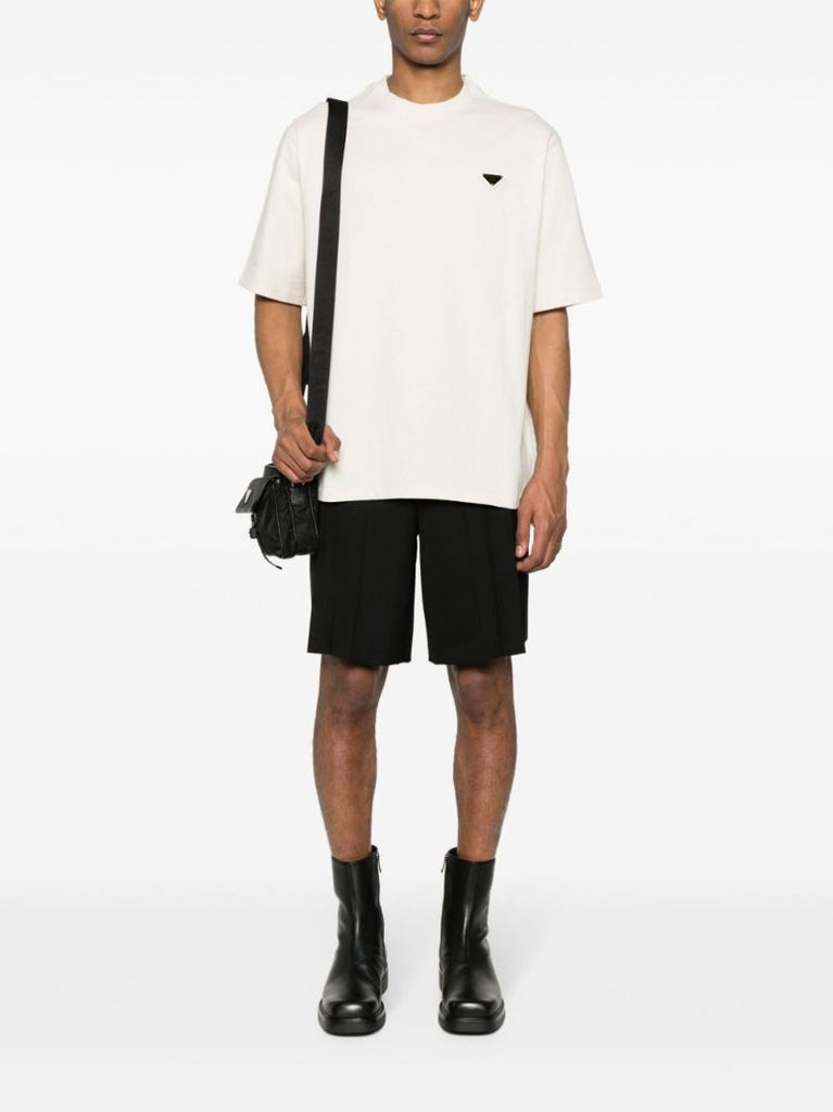 White Triangle-logo Cotton T-shirt