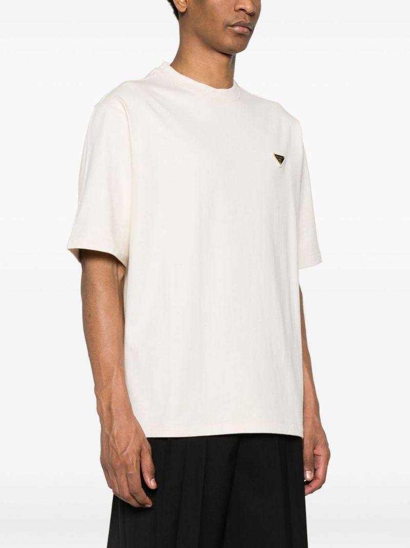 White Triangle-logo Cotton T-shirt