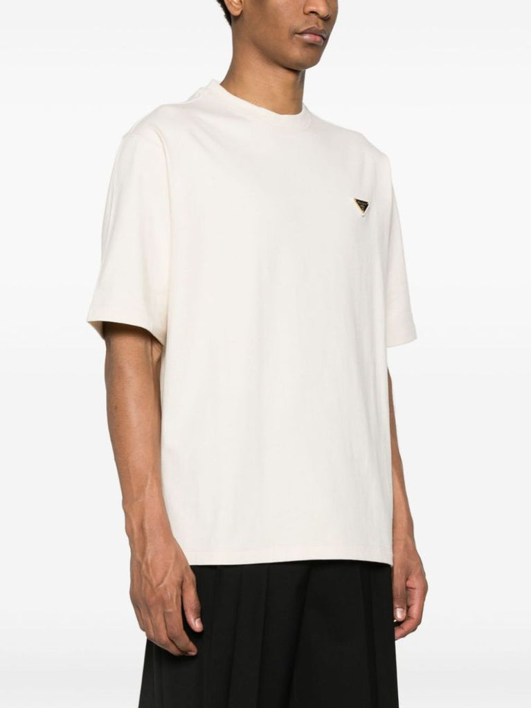 White Triangle-logo Cotton T-shirt
