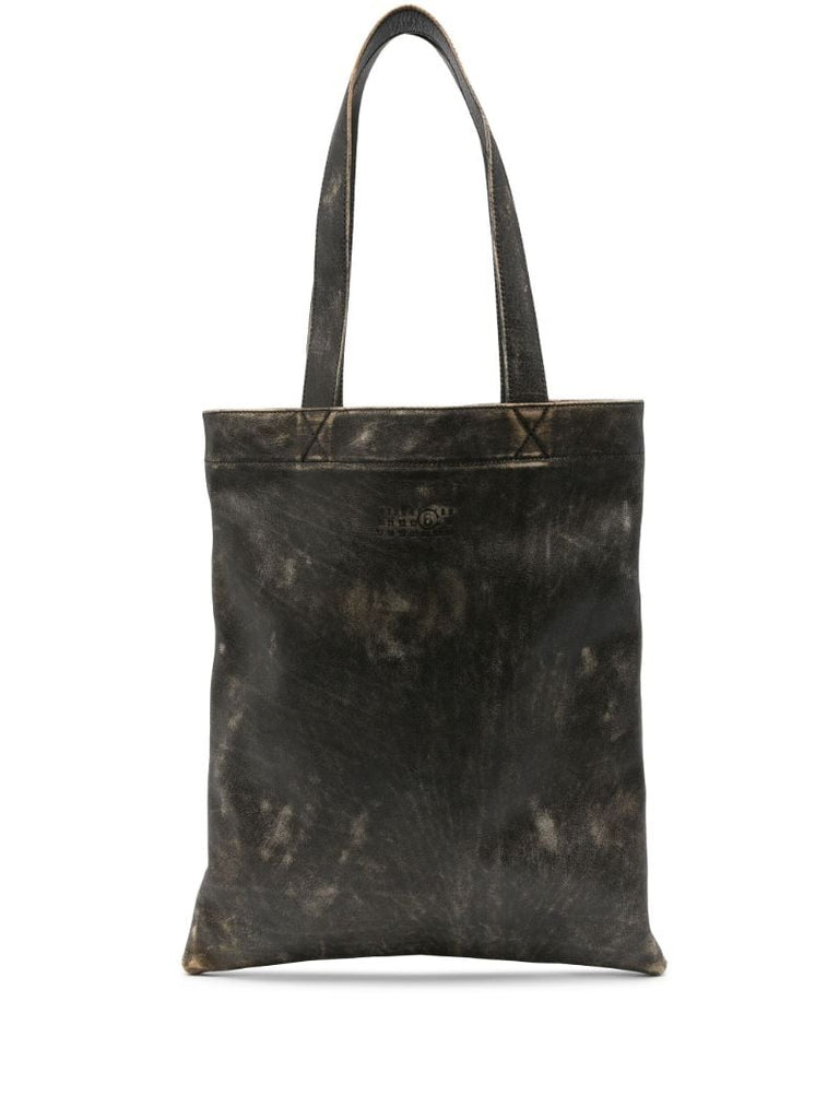 Black Large Leather Tote Bag