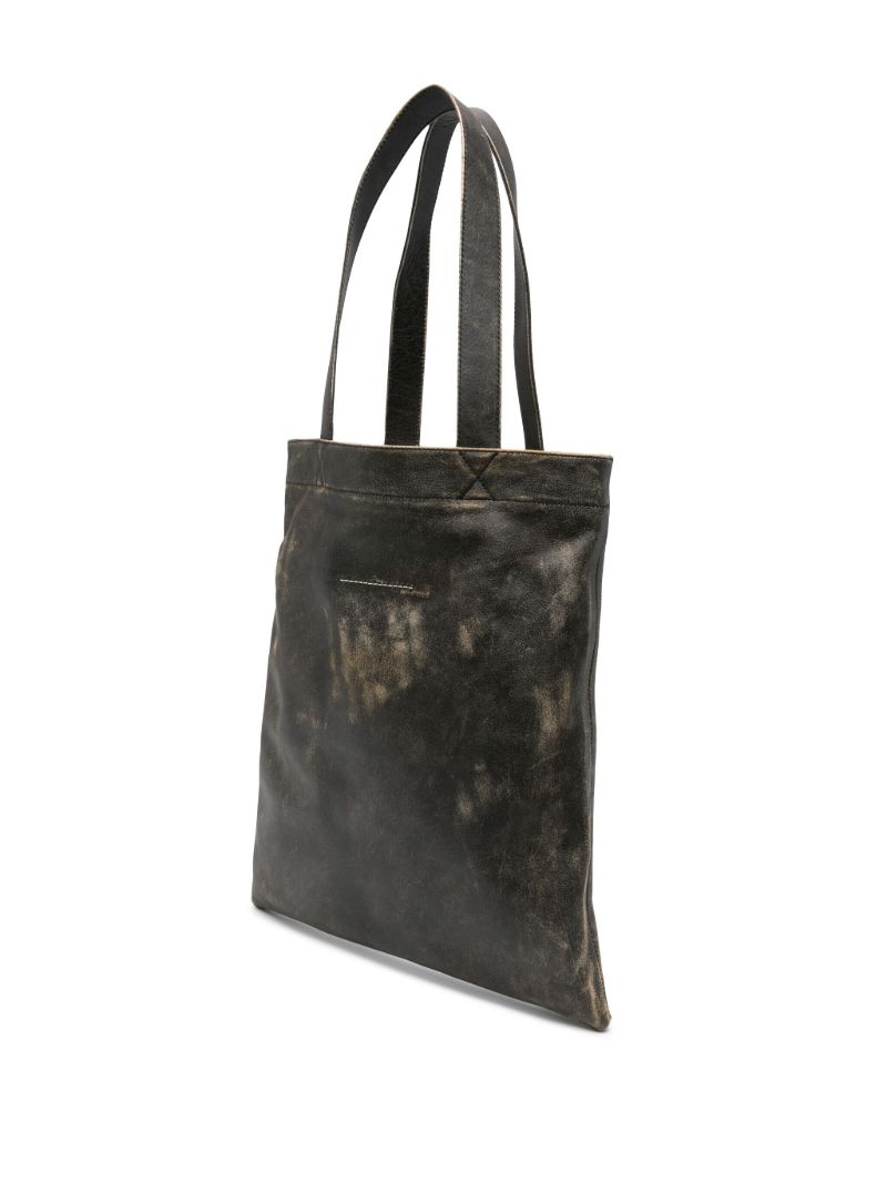 Black Large Leather Tote Bag