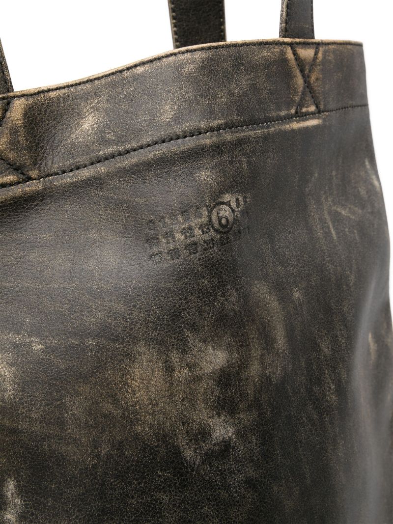 Black Large Leather Tote Bag