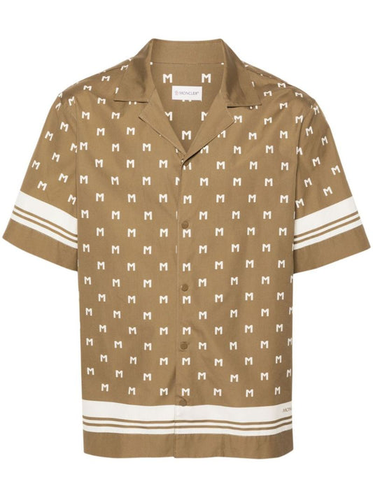 Green Monogram Print Shirt