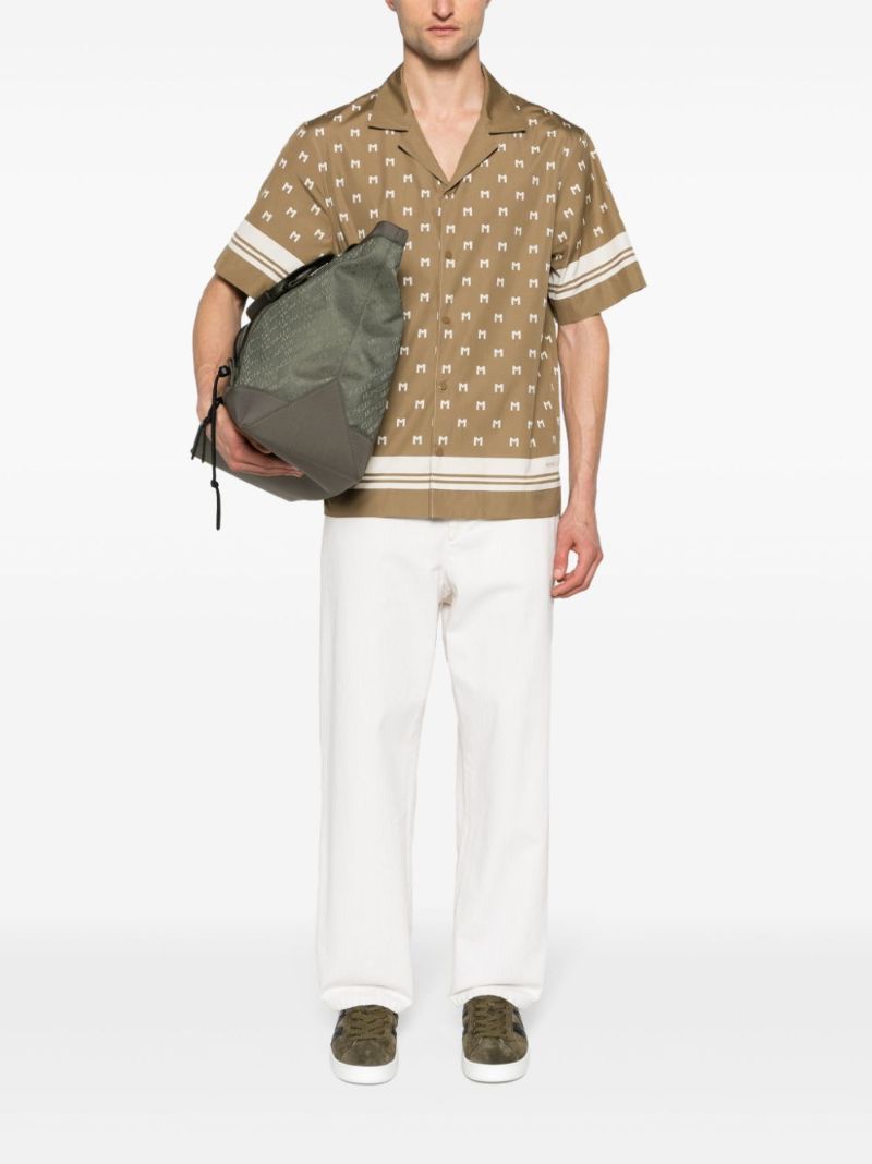 Green Monogram Print Shirt