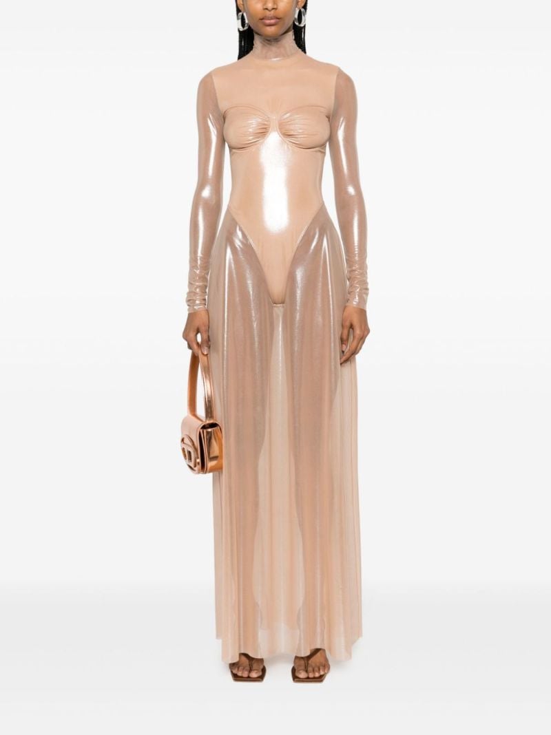 Neutral D-rooney Tulle Maxi Dress