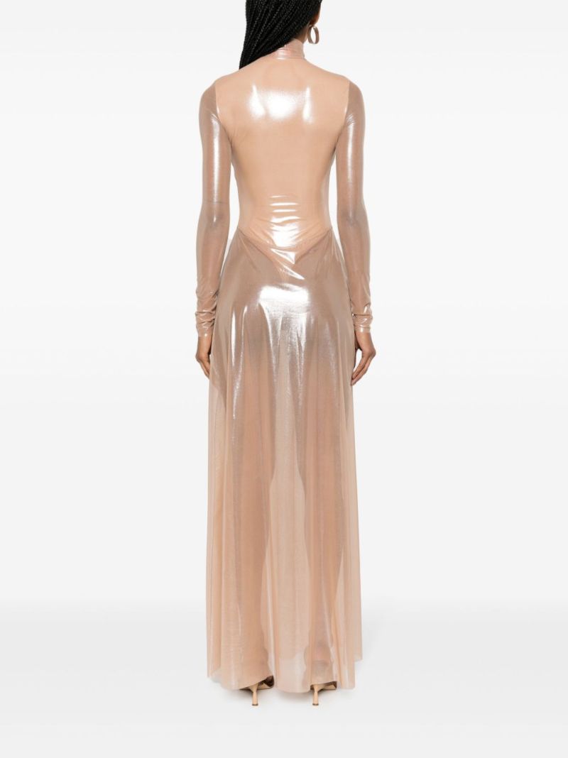 Neutral D-rooney Tulle Maxi Dress