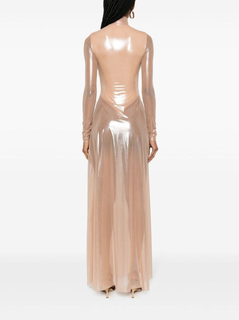 Neutral D-rooney Tulle Maxi Dress