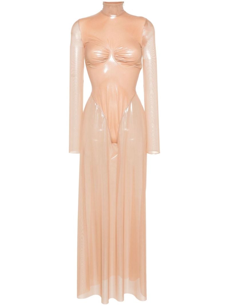Neutral D-rooney Tulle Maxi Dress