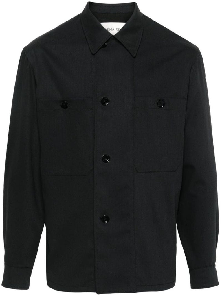 Black Virgin Wool Shirt