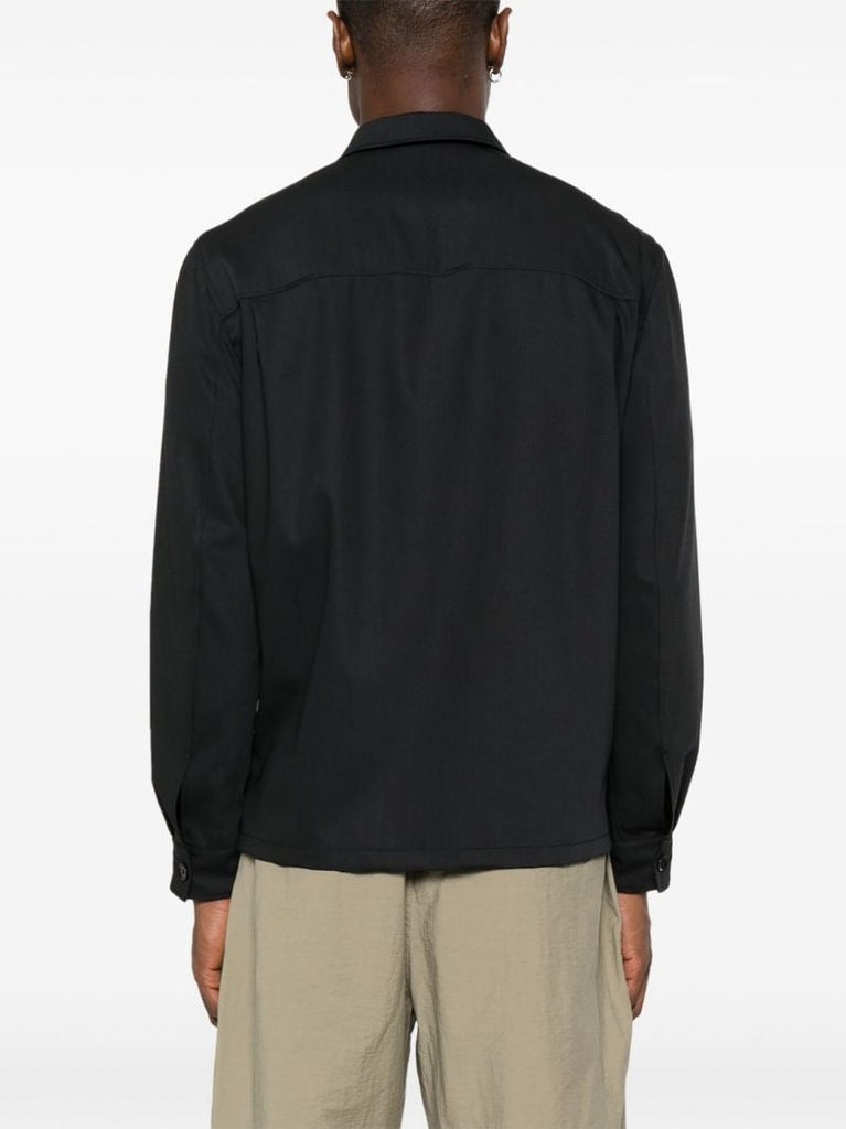 Black Virgin Wool Shirt
