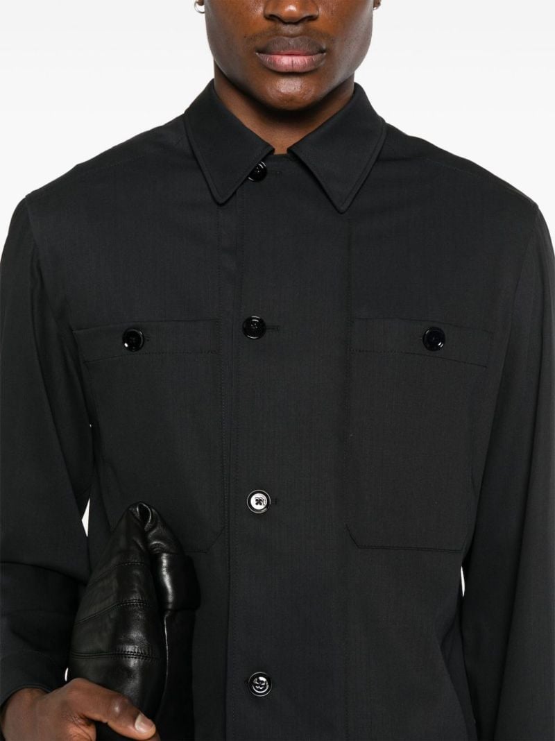 Black Virgin Wool Shirt