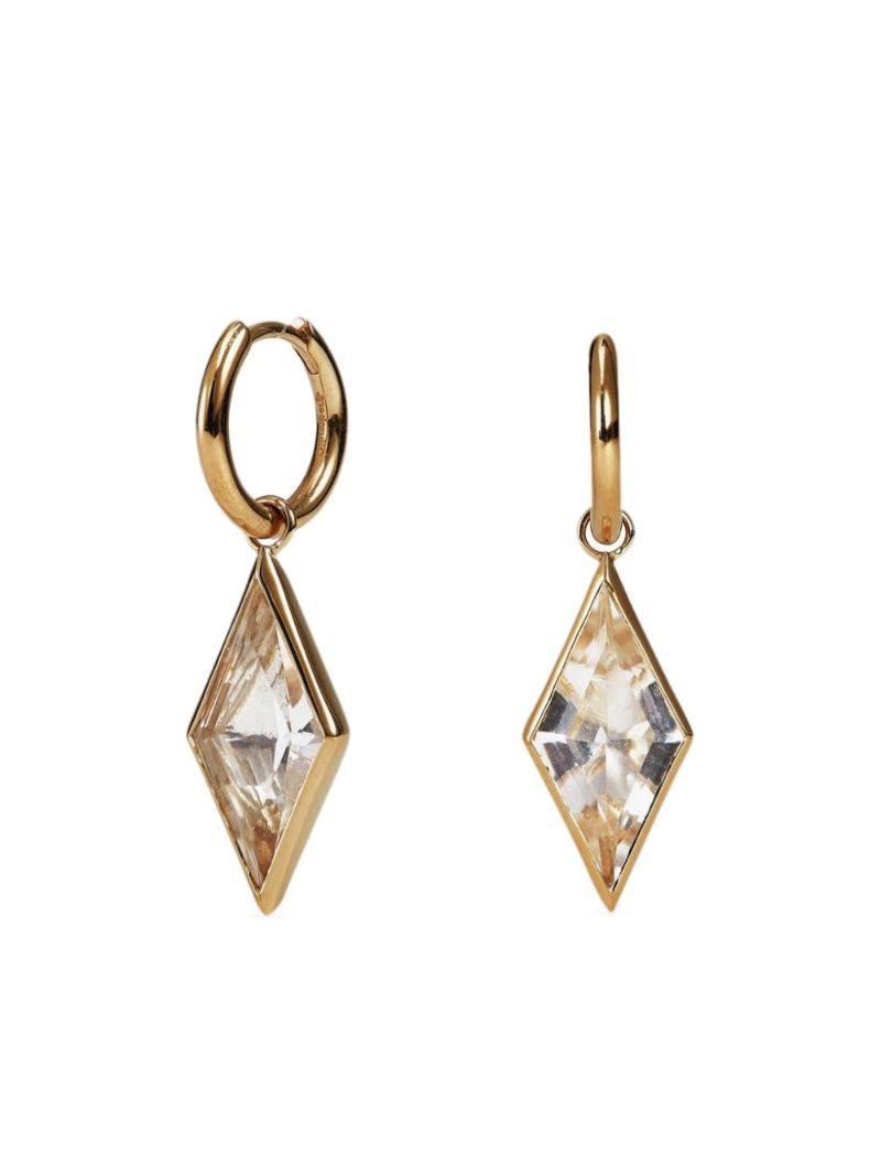 14k Gold Vermeil Kite Quartz Drop Earrings