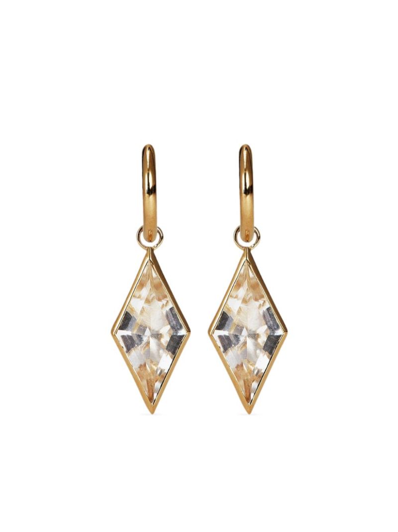 14k Gold Vermeil Kite Quartz Drop Earrings