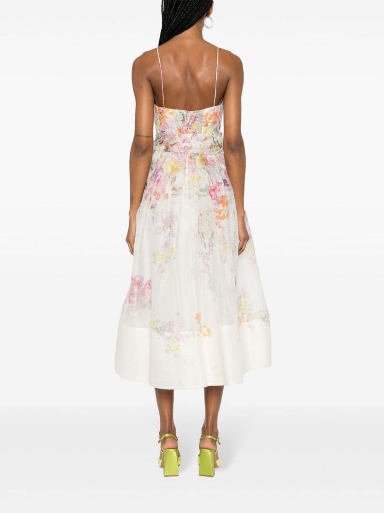 White Natura Corset Midi Dress