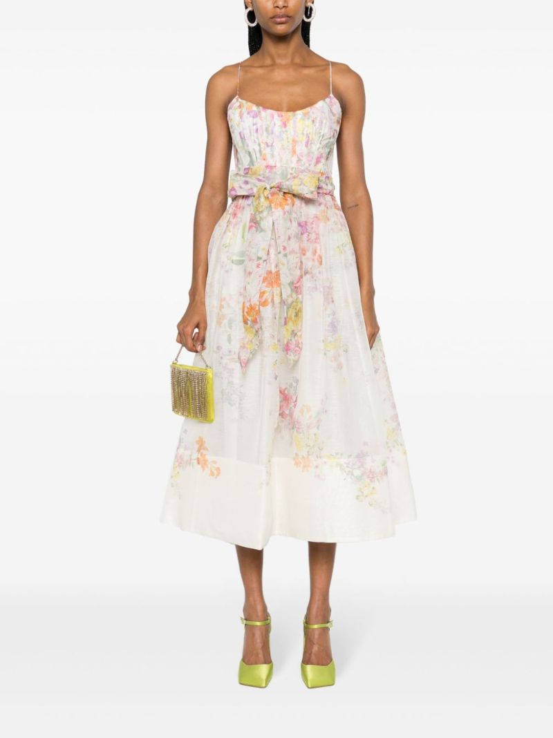 White Natura Corset Midi Dress