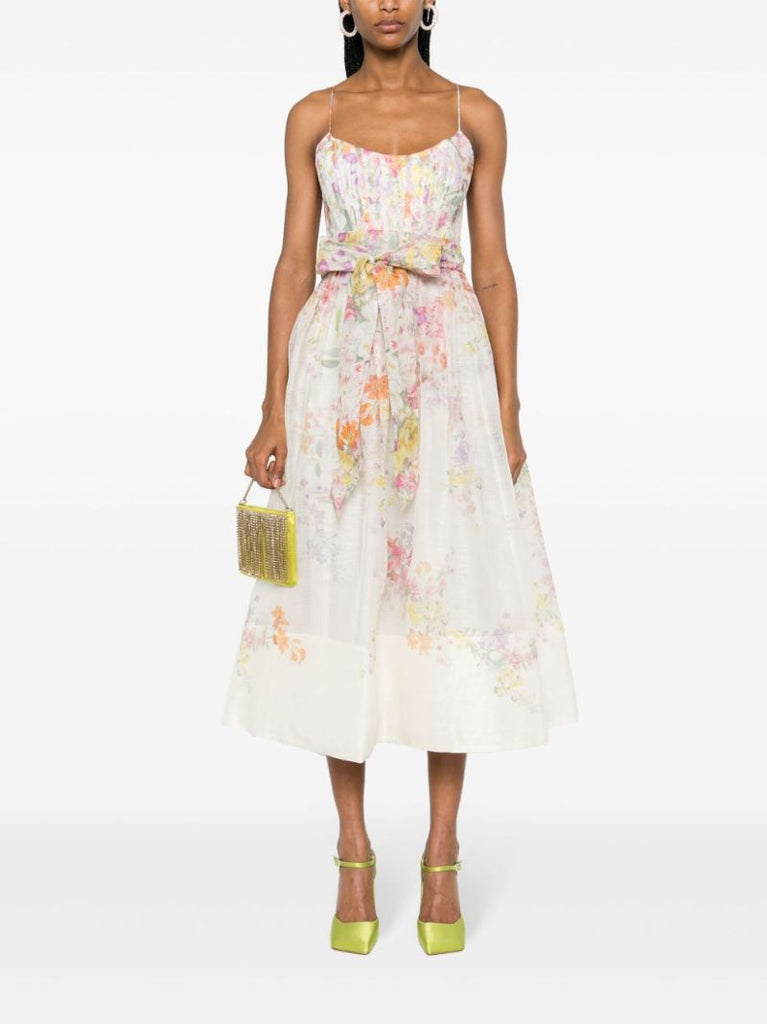 White Natura Corset Midi Dress