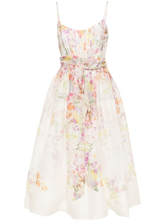 White Natura Corset Midi Dress