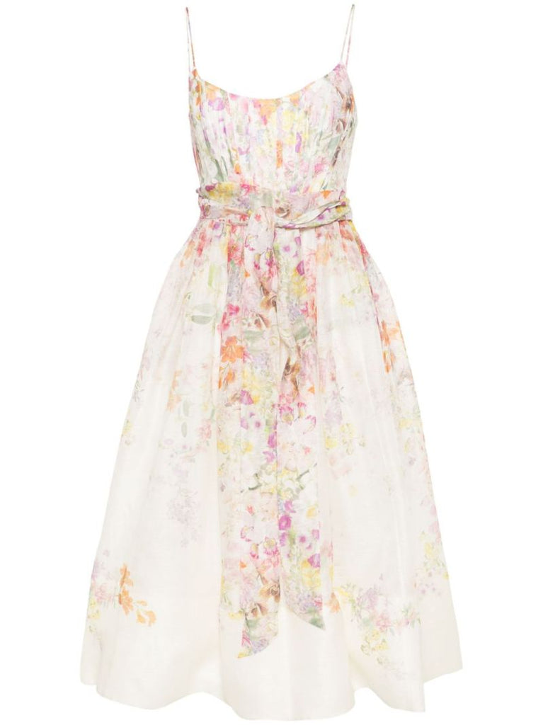 White Natura Corset Midi Dress