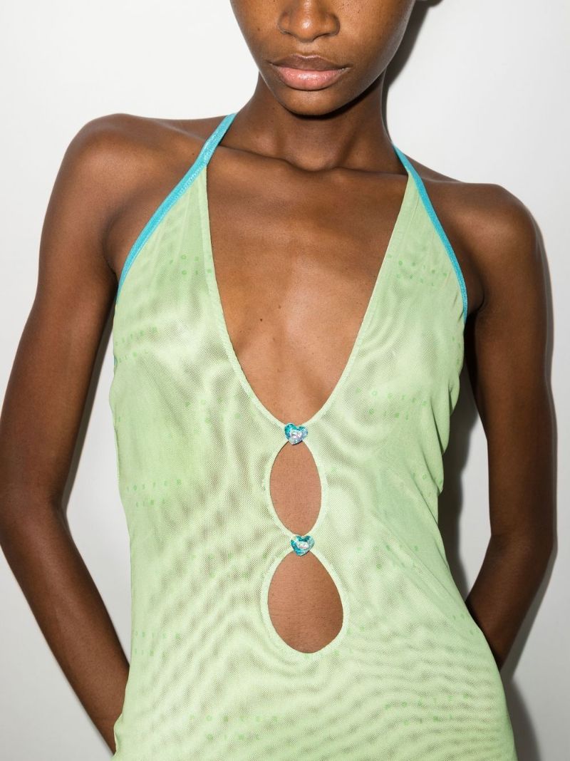 Green Gretchen Cut-out Mini Dress