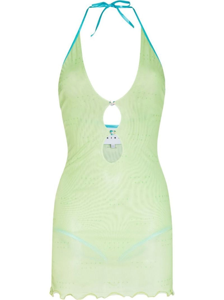 Green Gretchen Cut-out Mini Dress