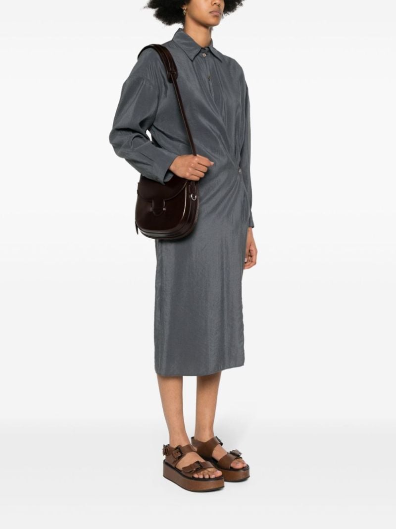 Brown Cartridge Leather Cross Body Bag