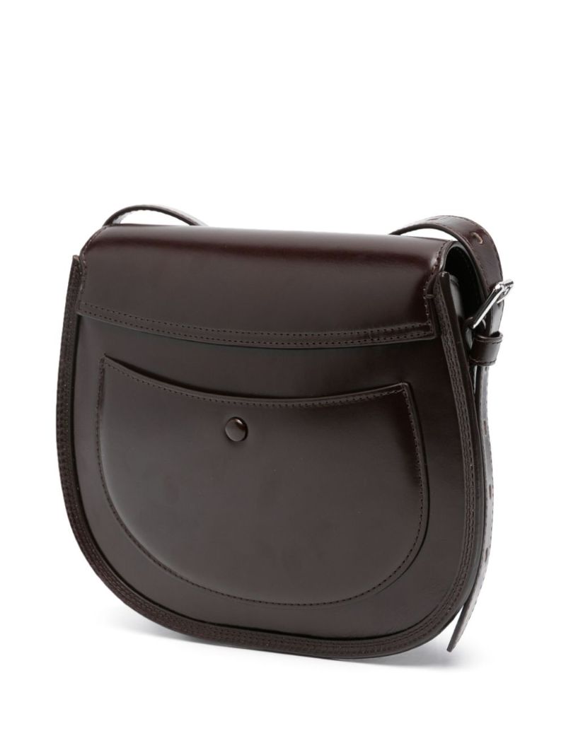 Brown Cartridge Leather Cross Body Bag