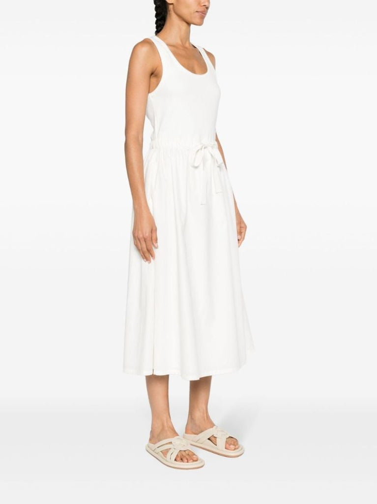 White Bow Cotton Midi Dress